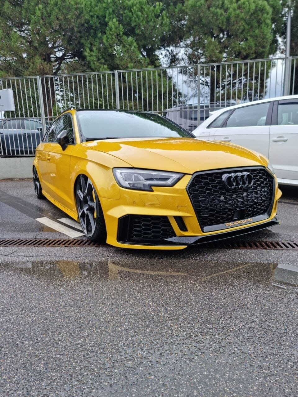SPLITTER SOTTO PARAURTI ADATTO PER AUDI A3 8V 2017+ RS3 ABS LOOK NERO LUCIDO
