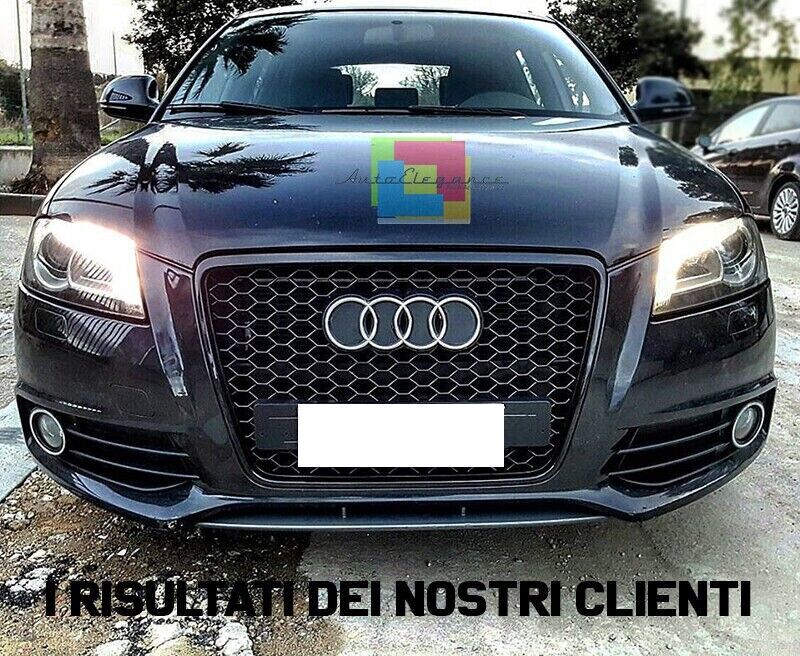 GRIGLIA ADATTA PER AUDI A3 8P 2008-2012 LOOK RS3 NERA DESIGN SPORTIVO