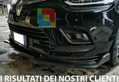 RENAULT CLIO 4 12-18 LAMA SOTTO PARAURTI ANTERIORE IN ABS LOOK SPLITTER RS NERO