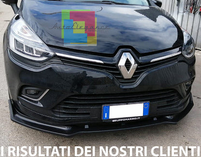 RENAULT CLIO 4 12-18 LAMA SOTTO PARAURTI ANTERIORE IN ABS LOOK SPLITTER RS NERO