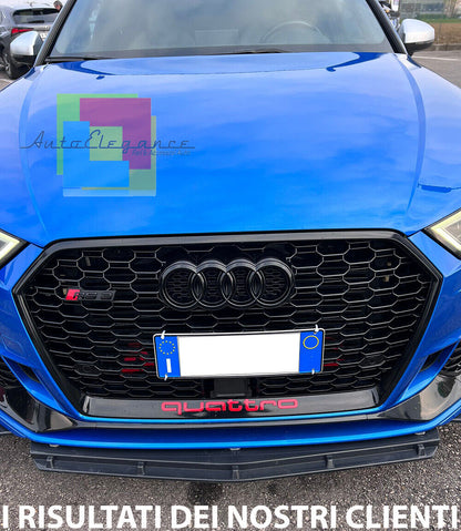 AUDI A3 8V SPORTBACK RS3 2016+ FRONT BUMPER SPLITTER GLOSS BLACK RS LOOK