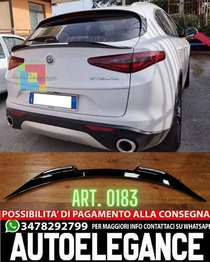 SPOILER BAGAGLIAIO ADATTO PER ALFA ROMEO STELVIO LOOK NERO LUCIDO DESIGN SPORT