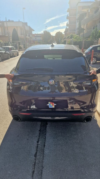 SPOILER BAGAGLIAIO ADATTO PER ALFA ROMEO STELVIO LOOK NERO LUCIDO DESIGN SPORT
