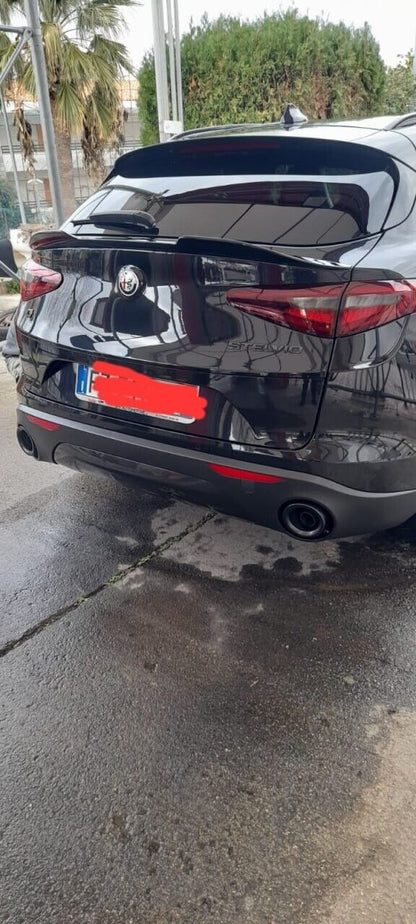 SPOILER BAGAGLIAIO ADATTO PER ALFA ROMEO STELVIO LOOK NERO LUCIDO DESIGN SPORT