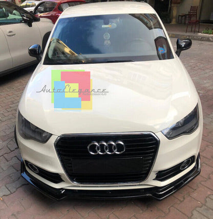 AUDI A1 2010-2015 FRONT BUMPER BLADE ABS SPORT LOOK BLACK SPLITTER