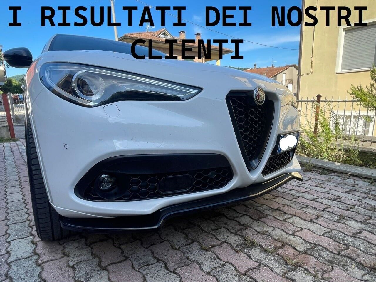 SPLITTER SUITABLE FOR ALFA ROMEO STELVIO GLOSSY BLACK LOOK SPORTY DESIGN