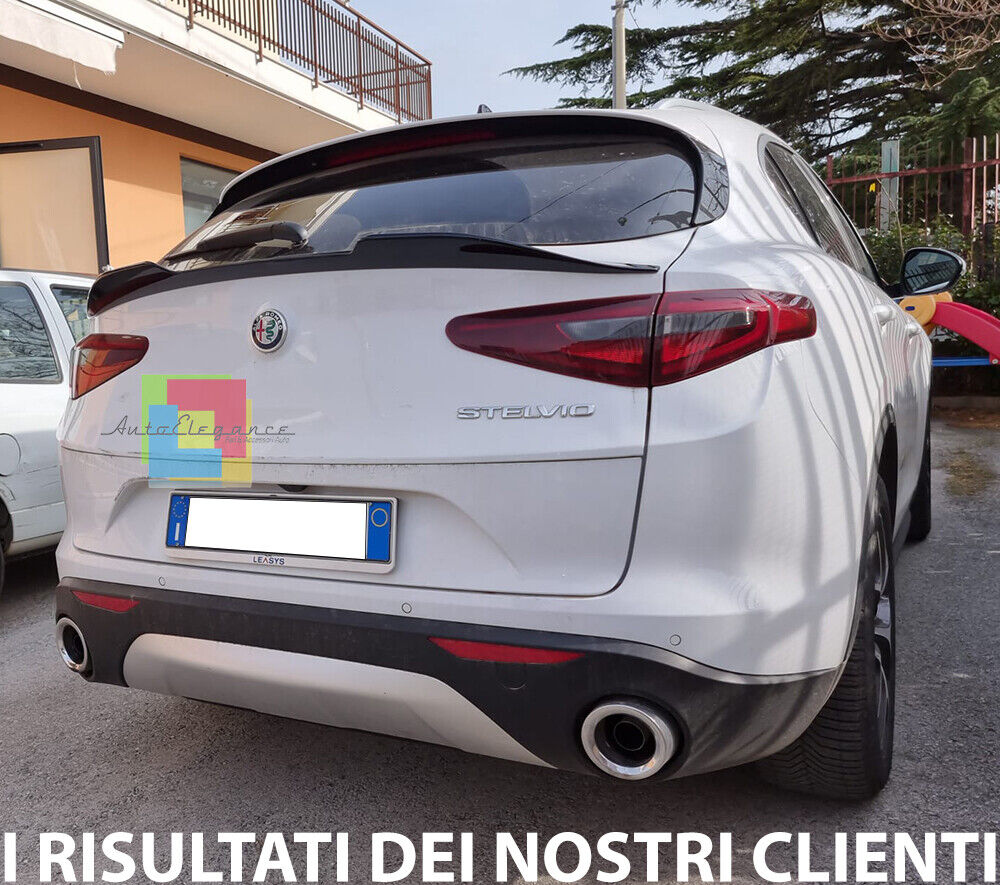 SPOILER COFANO ADATTA A ALFA ROMEO STELVIO SPORTIVO IN ABS NERO LUCIDO VELOCE ..