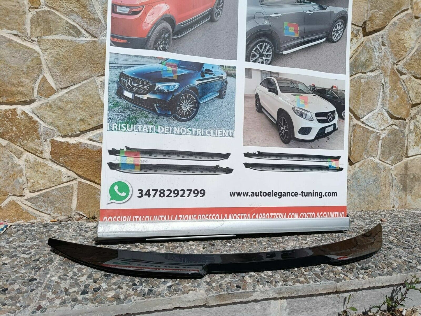 SPOILER COFANO ADATTA A ALFA ROMEO STELVIO SPORTIVO IN ABS NERO LUCIDO VELOCE ..