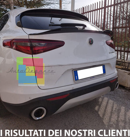 SPOILER COFANO ADATTA A ALFA ROMEO STELVIO SPORTIVO IN ABS NERO LUCIDO VELOCE ..