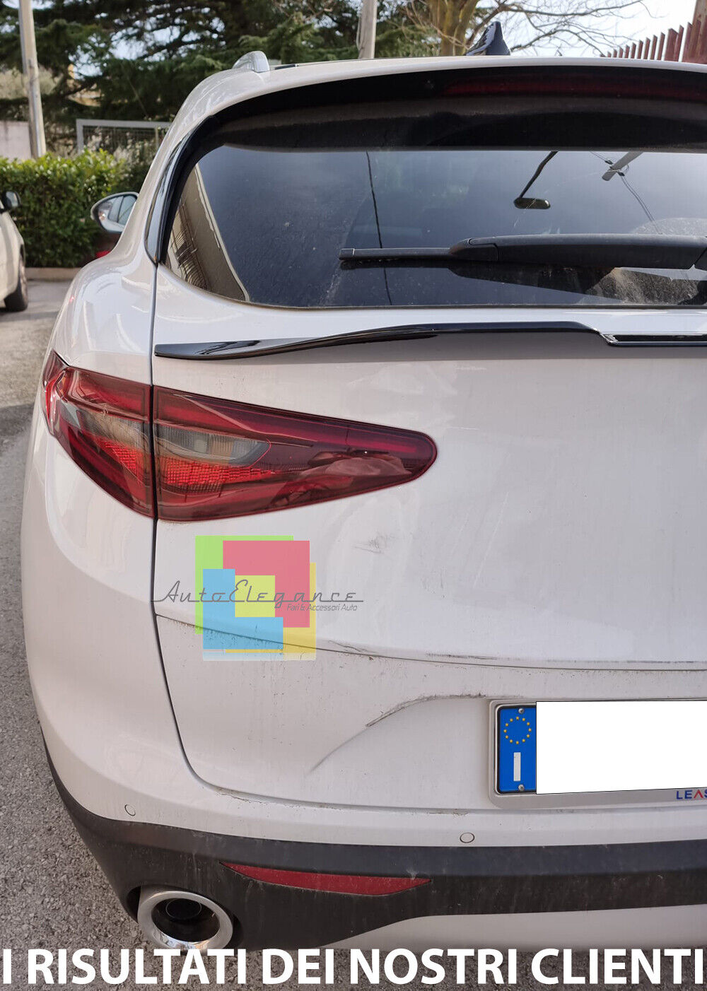 SPOILER COFANO ADATTA A ALFA ROMEO STELVIO SPORTIVO IN ABS NERO LUCIDO VELOCE ..