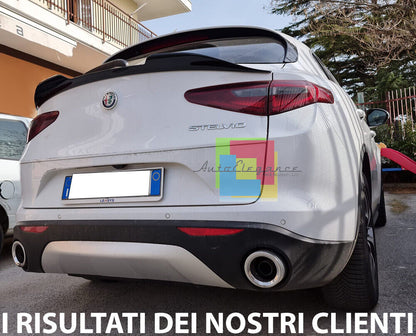 SPOILER COFANO ADATTA A ALFA ROMEO STELVIO SPORTIVO IN ABS NERO LUCIDO VELOCE ..