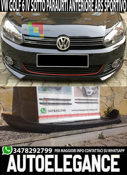 SOTTO PARAURTI ADATTO A VW GOLF VI MK6 08-13 SPOILER ANTERIORE TUNING ABS