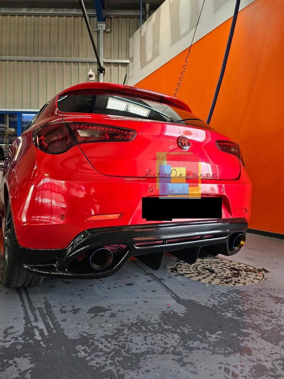 REAR DIFFUSER SUITABLE FOR ALFA ROMEO GIULIETTA GLOSSY BLACK 