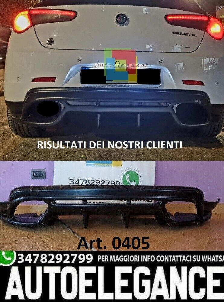 REAR DIFFUSER SUITABLE FOR ALFA ROMEO GIULIETTA GLOSSY BLACK 