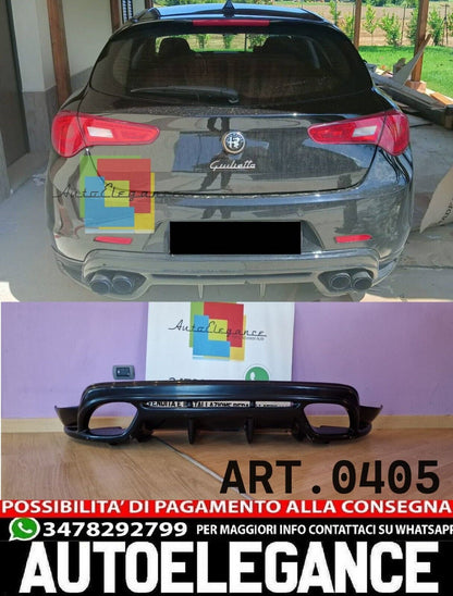 REAR DIFFUSER SUITABLE FOR ALFA ROMEO GIULIETTA GLOSSY BLACK 