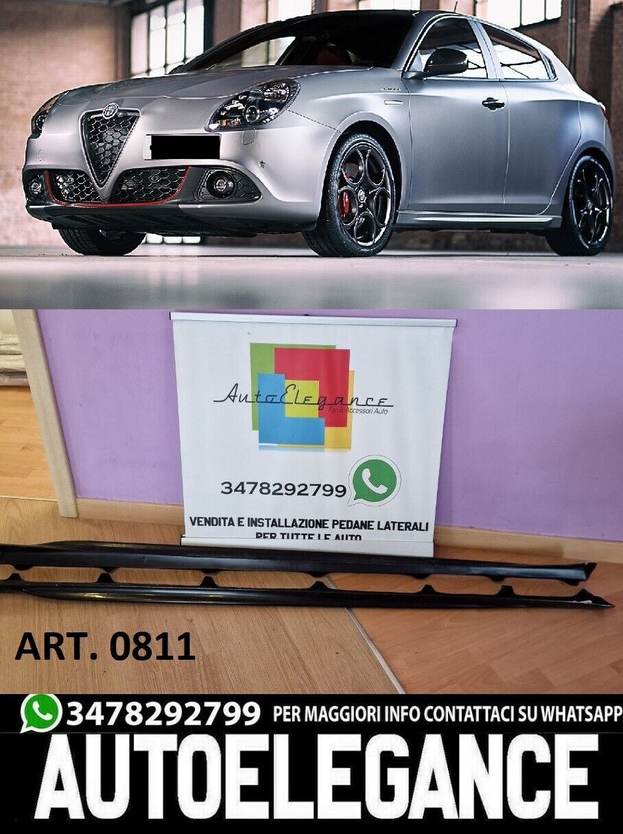 MINIGONNE ABS NERO LUCIDO ADATTO PER ALFA ROMEO GIULIETTA 2010-2020 VELOCE