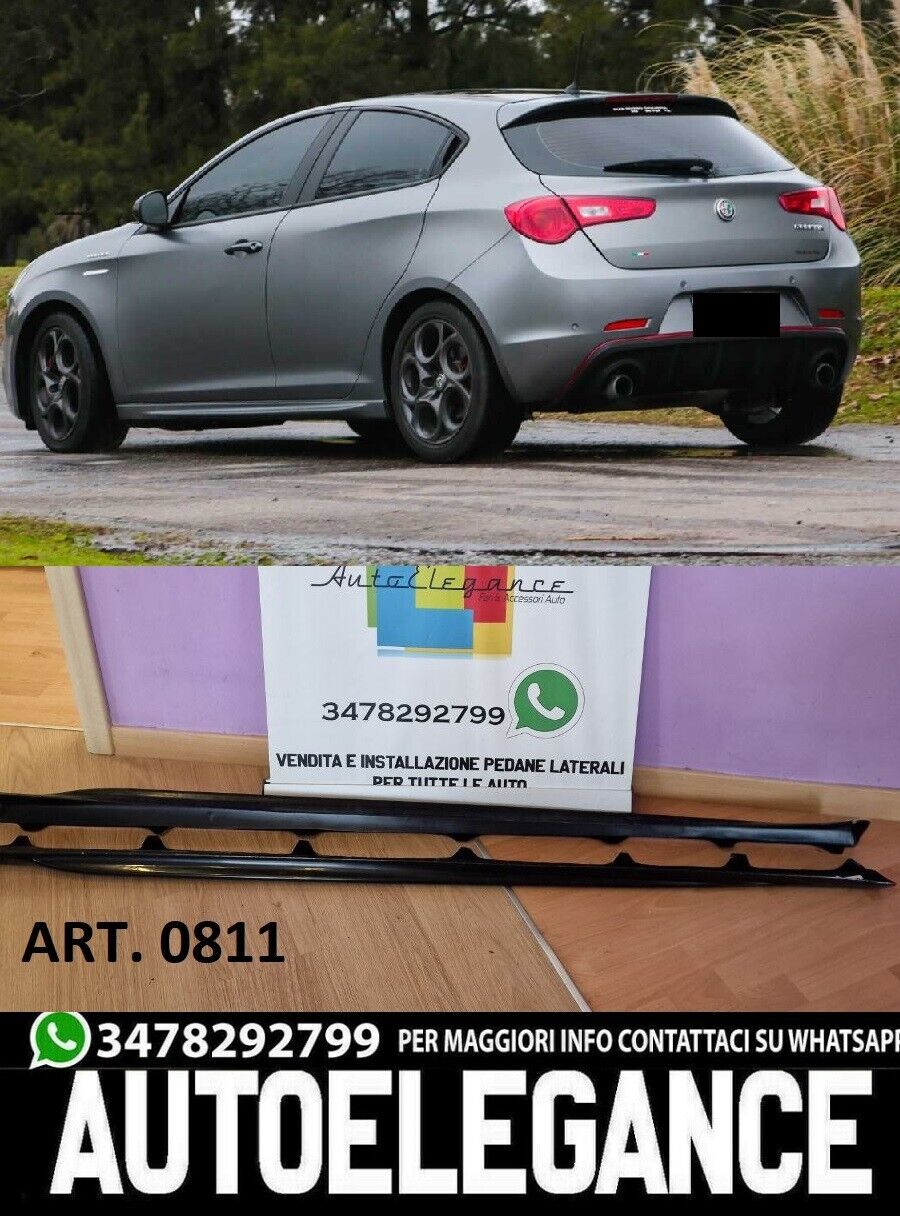 MINIGONNE ABS NERO LUCIDO ADATTO PER ALFA ROMEO GIULIETTA 2010-2020 VELOCE