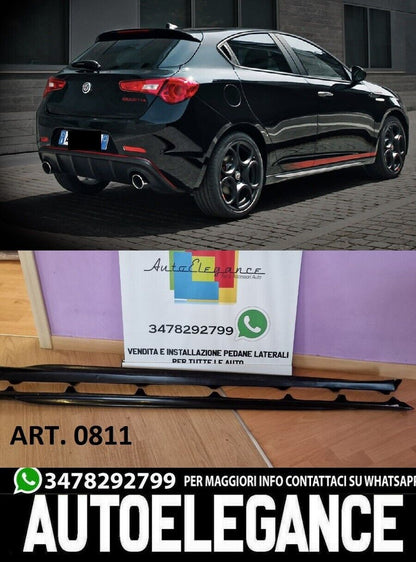MINIGONNE ABS NERO LUCIDO ADATTO PER ALFA ROMEO GIULIETTA 2010-2020 VELOCE