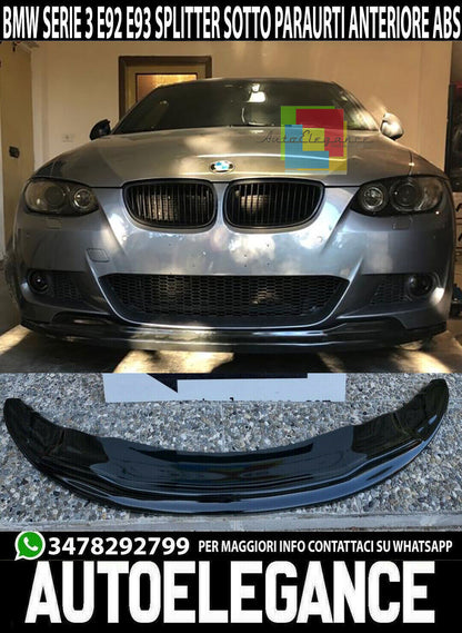SOTTO PARAURTI ADATTO A BMW SERIE 3 E92 E93 M SPOILER ANTERIORE SPLITTER ABS