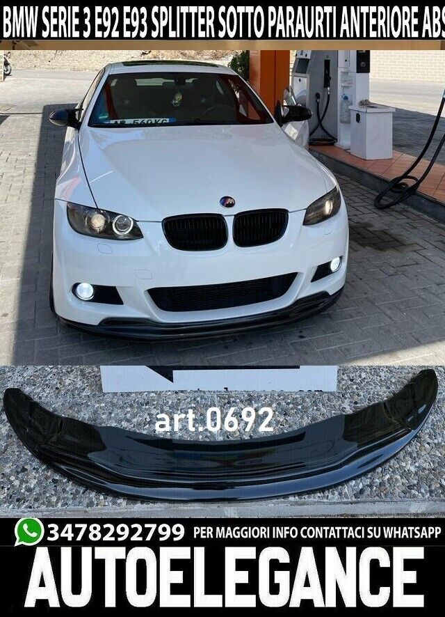 SOTTO PARAURTI ADATTO A BMW SERIE 3 E92 E93 M SPOILER ANTERIORE SPLITTER ABS