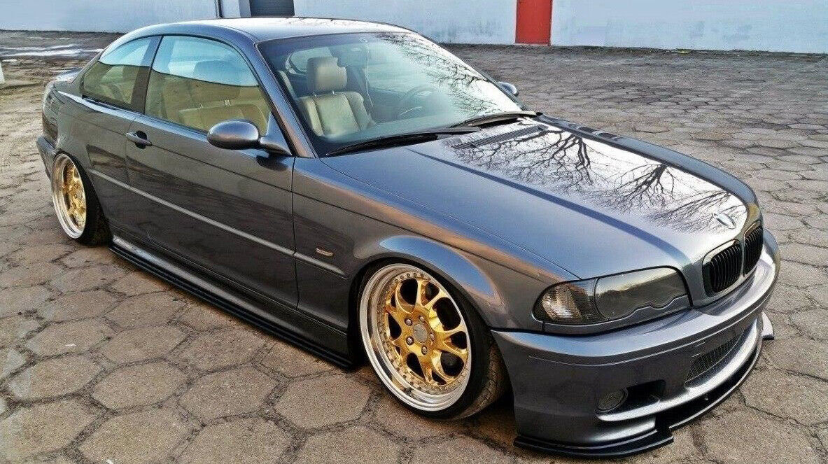 BMW 3 SERIES E46 M3 FRONT BUMPER SPLITTER BLADE ABS GLOSS BLACK .V.