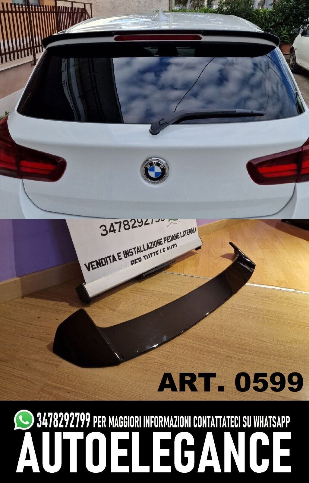 BMW 1 SERIES F20 F21 2011-2019 M SPORT GLOSS BLACK ROOF REAR SPOILER 05