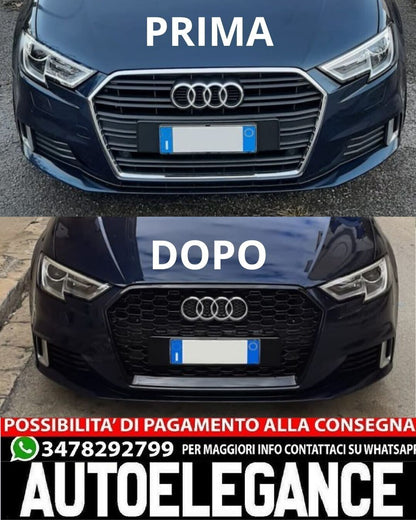 GRIGLIA ADATTA PER AUDI A3 8V 2017-2020 LOOK RS3 LOOK NERO LUCIDA 0033