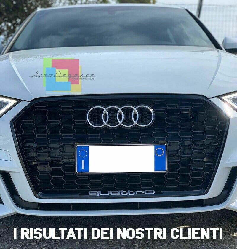 GRIGLIA ADATTA PER AUDI A3 8V 2017-2020 LOOK RS3 LOOK NERO LUCIDA 0033