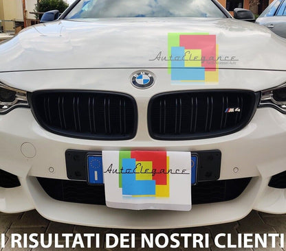 GRIGLIA ADATTA PER BMW SERIE 4 F32 F33 F36 DOPPIA FASCIA LOOK NERO LUCIDO