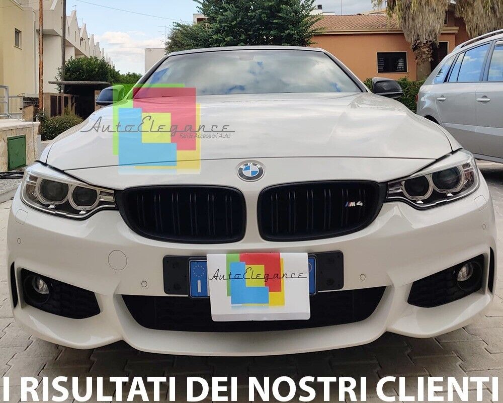 GRIGLIA ADATTA PER BMW SERIE 4 F32 F33 F36 DOPPIA FASCIA LOOK NERO LUCIDO