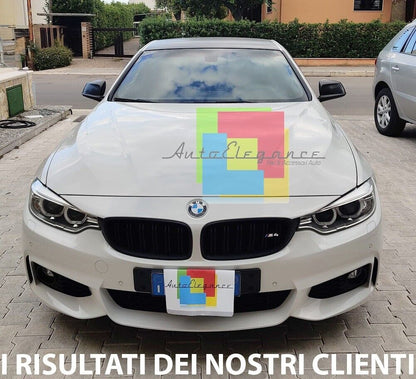 GRIGLIA ADATTA PER BMW SERIE 4 F32 F33 F36 DOPPIA FASCIA LOOK NERO LUCIDO