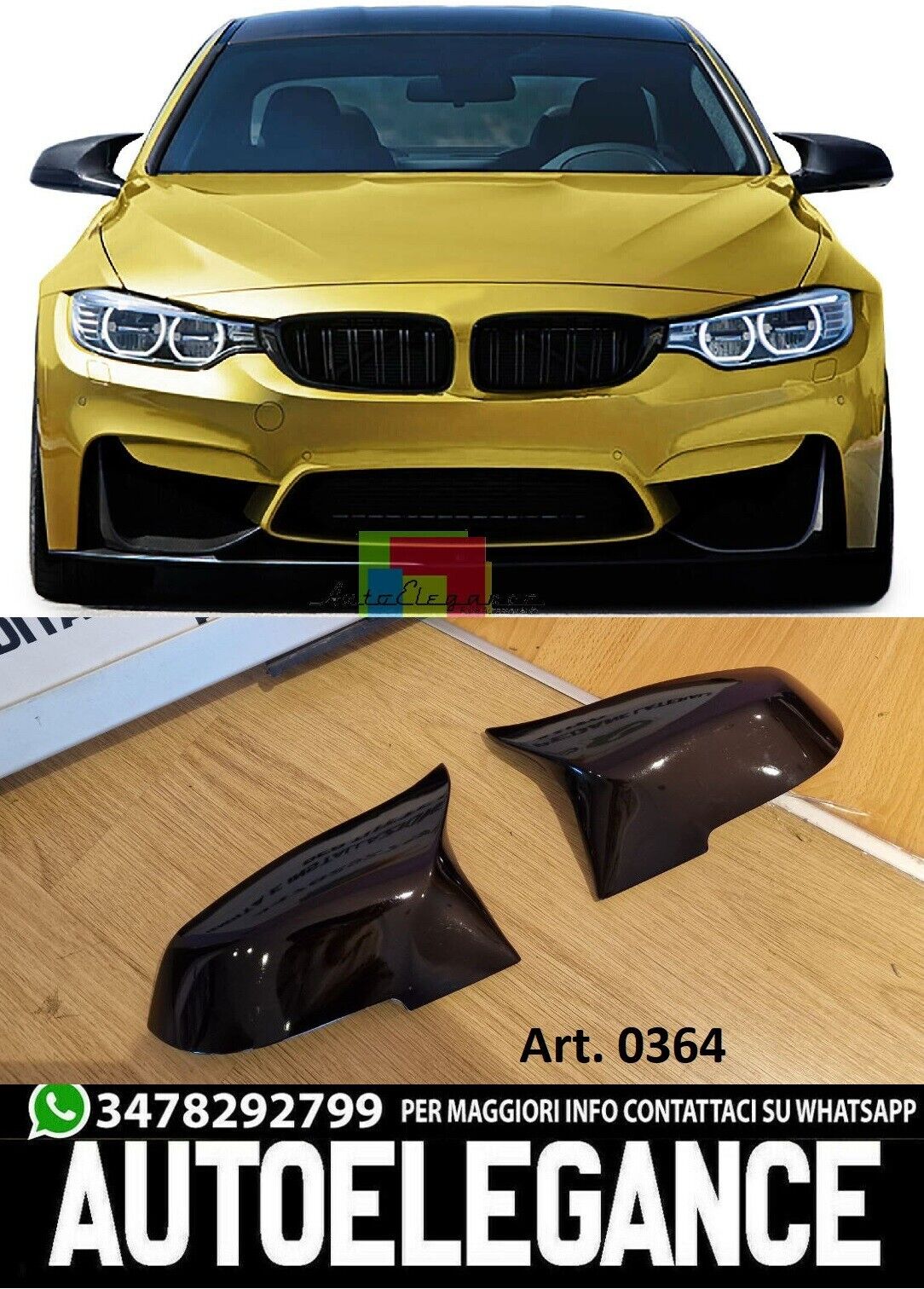 BMW SERIE 3 F30 F31 F34 SPECCHI SOSTITUTIVI CALOTTE SPECCHIETTI NERO  LOOK M