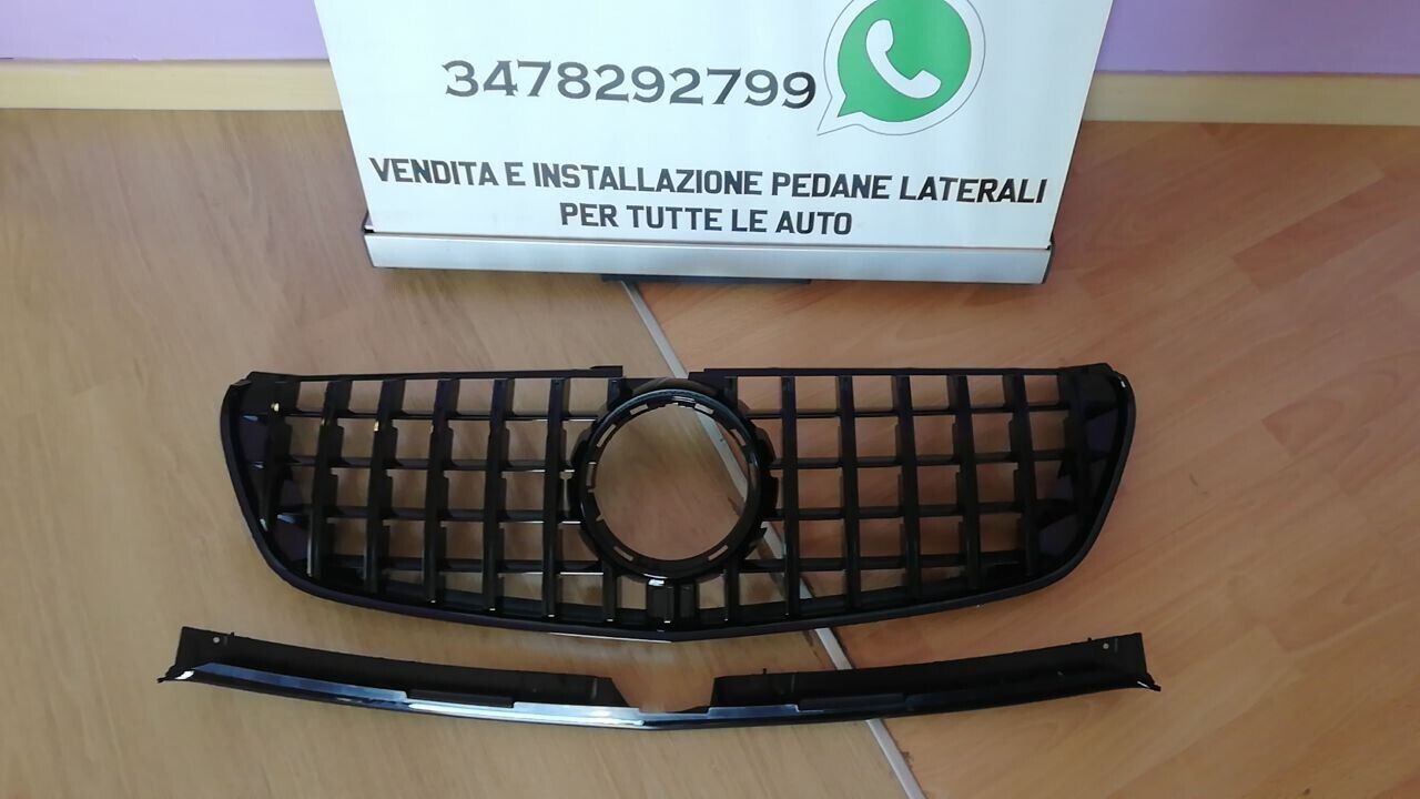 ✨GRIGLIA ADATTA PER MERCEDES CLASSE V W447 2014-2019 AMG LOOK GT NERO LUCIDO✨