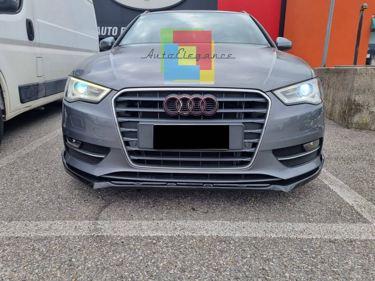 SPLITTER SUITABLE FOR AUDI A3 8V 2012-2016 STANDARD SLINE LOOK GLOSSY BLACK.