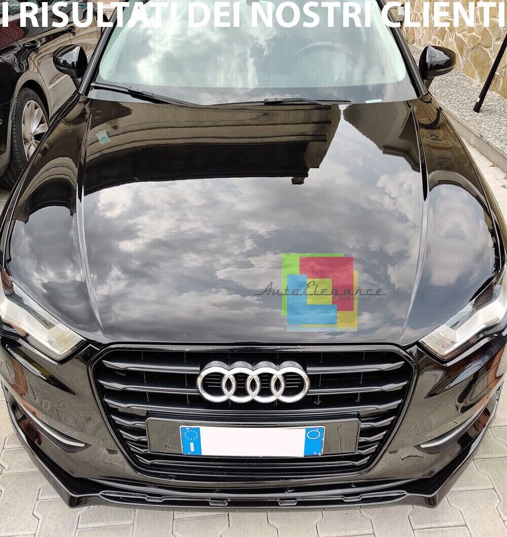 SPLITTER SUITABLE FOR AUDI A3 8V 2012-2016 STANDARD SLINE LOOK GLOSSY BLACK.