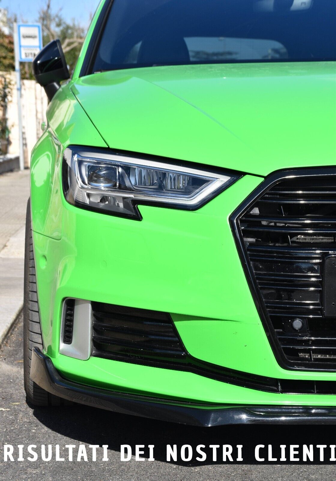 SPLITTER SUITABLE FOR AUDI A3 8V 2012-2016 STANDARD SLINE LOOK GLOSSY BLACK.