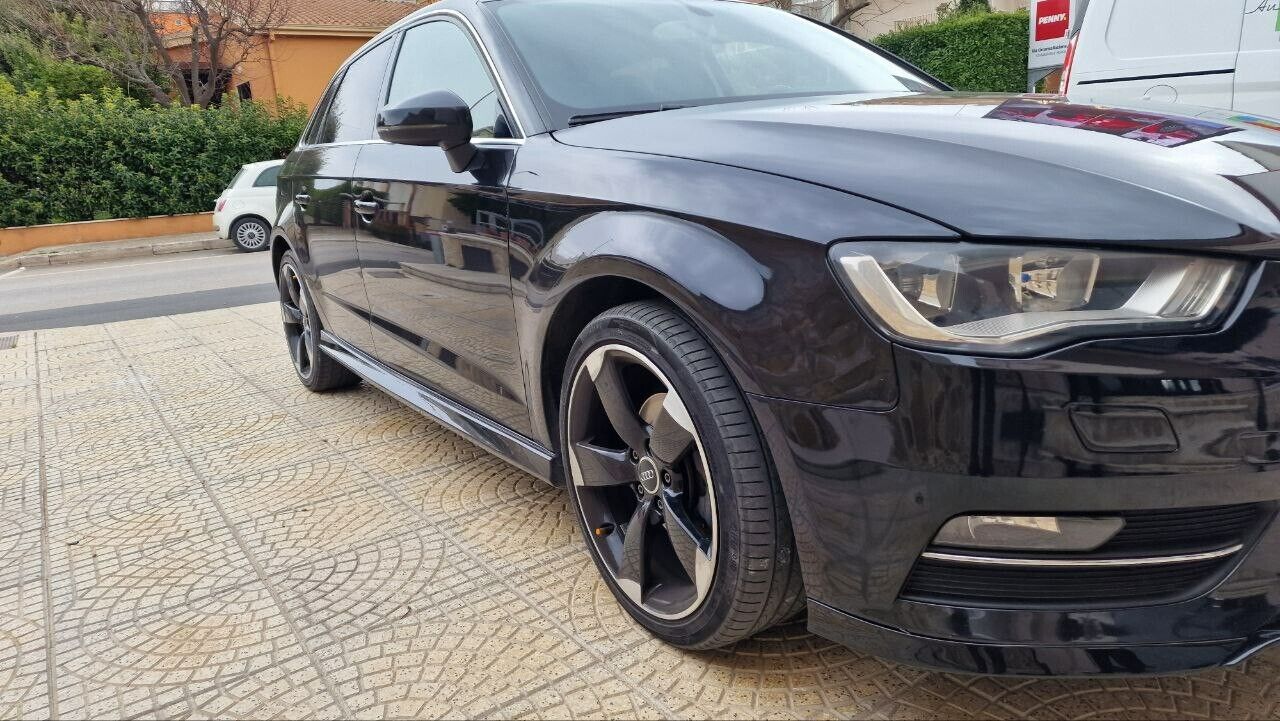 😍MINIGONNE LATERALI PER AUDI A3 8V SPORTBACK IN ABS GREZZO LOOK S3 SLINE😍