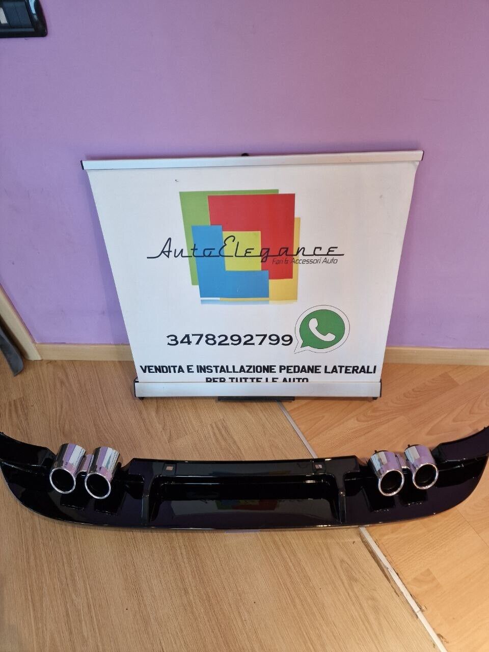 DIFFUSORE ADATTO PER VW GOLF 7.5 LOOK RLINE TERMINALI 2+2 (LISCIO)