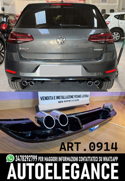 DIFFUSORE ADATTO PER VW GOLF 7.5 LOOK RLINE TERMINALI 2+2 (LISCIO)