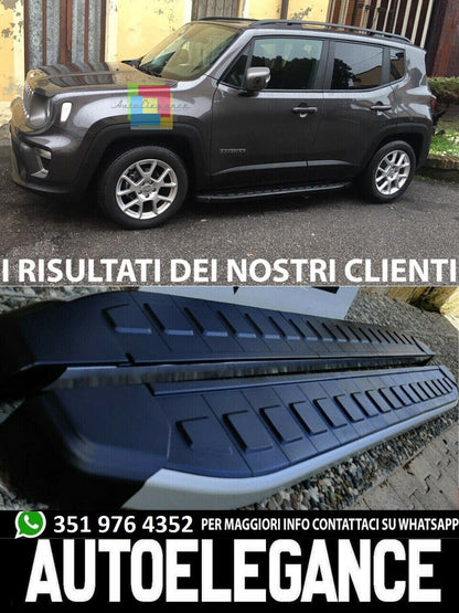 PEDANE LATERALI ADATTE PER JEEP RENEGADE DESIGN SPORTIV LOOK NERO