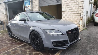 FRONT BUMPER BLADE FOR AUDI TT 8J ABS GLOSS BLACK LIP SPLITTER ..-