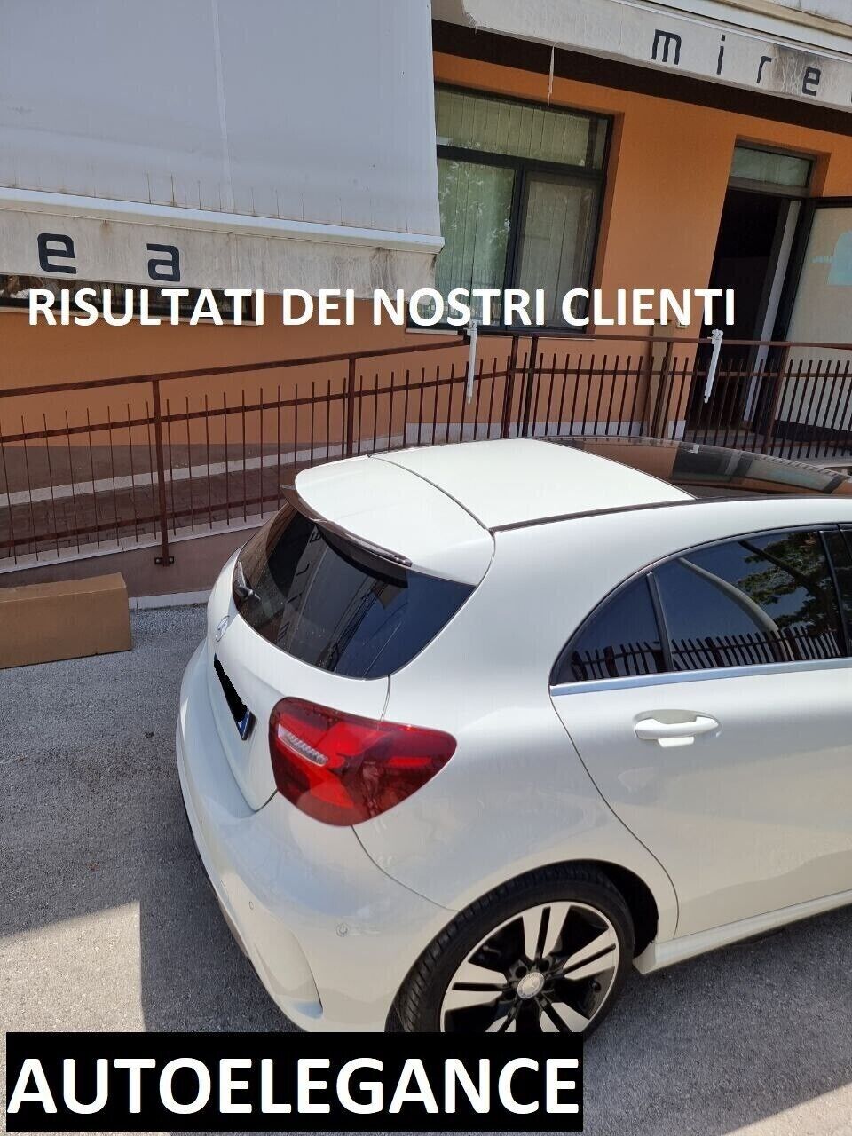 ROOF SPOILER WING SUITABLE FOR MERCEDES-BENZ A-CLASS W176 GLOSSY BLACK LOOK 