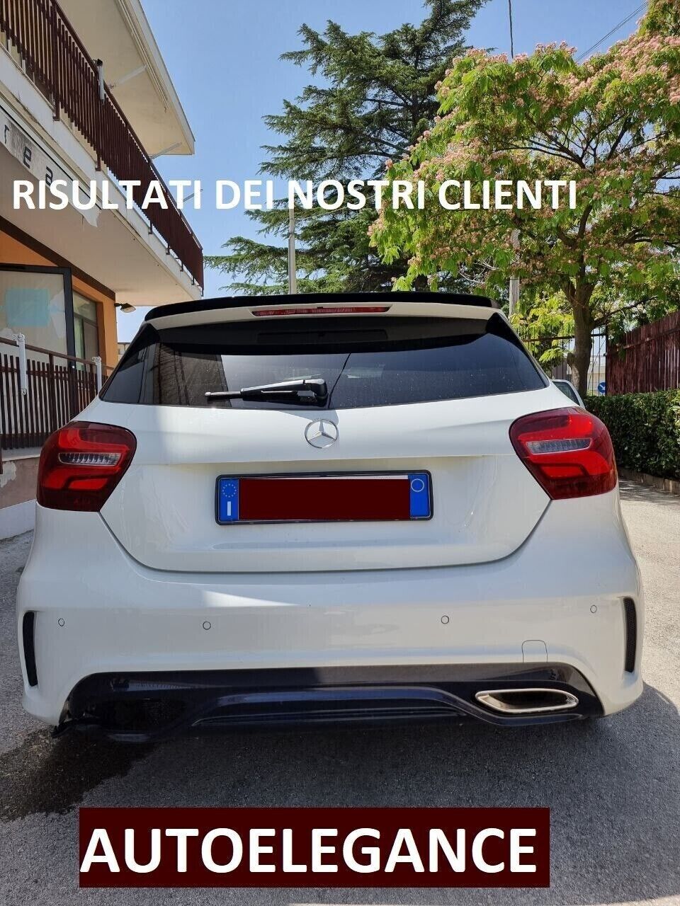 ROOF SPOILER WING SUITABLE FOR MERCEDES-BENZ A-CLASS W176 GLOSSY BLACK LOOK 