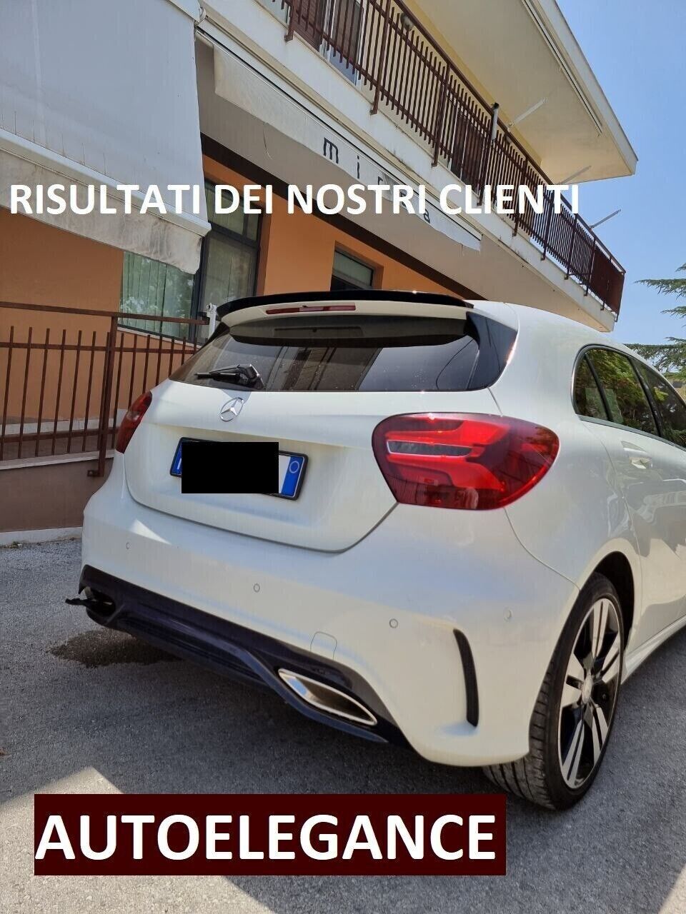 ROOF SPOILER WING SUITABLE FOR MERCEDES-BENZ A-CLASS W176 GLOSSY BLACK LOOK 
