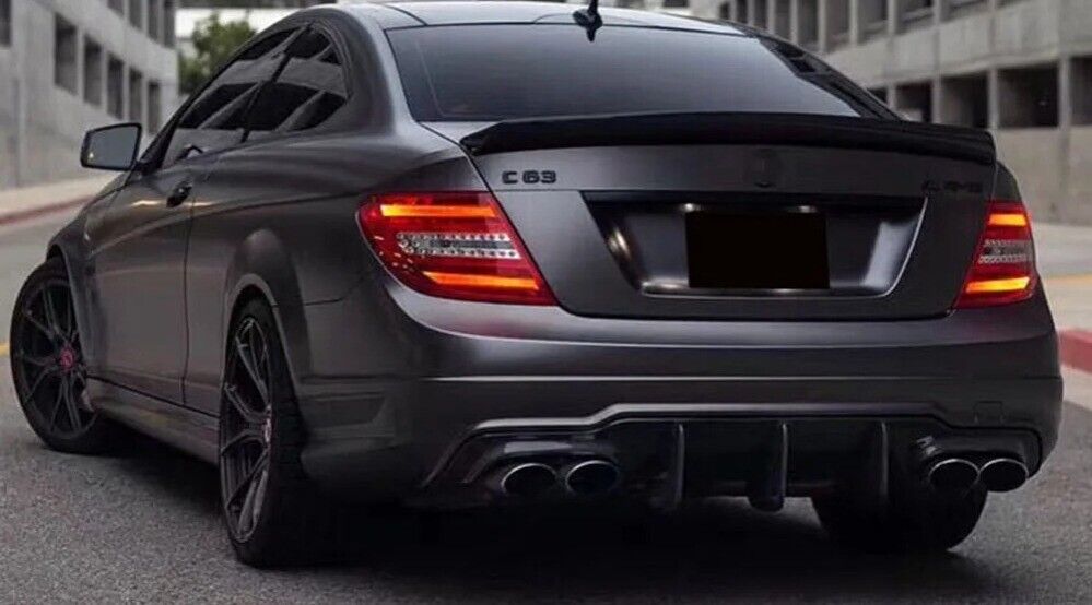 DIFFUSORE ADATTO PER MERCEDES CLASSE C W204 AMG 12-14 LOOK NERO DESIGN SPORTIVO