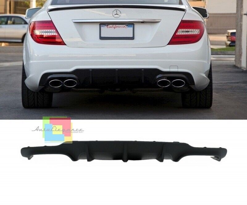 DIFFUSORE ADATTO PER MERCEDES CLASSE C W204 AMG 12-14 LOOK NERO DESIGN SPORTIVO