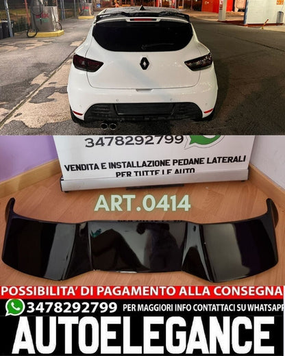 SPOILER SUITABLE FOR RENAULT CLIO 4 IV 2012-2018 GLOSSY BLACK LOOK CUP