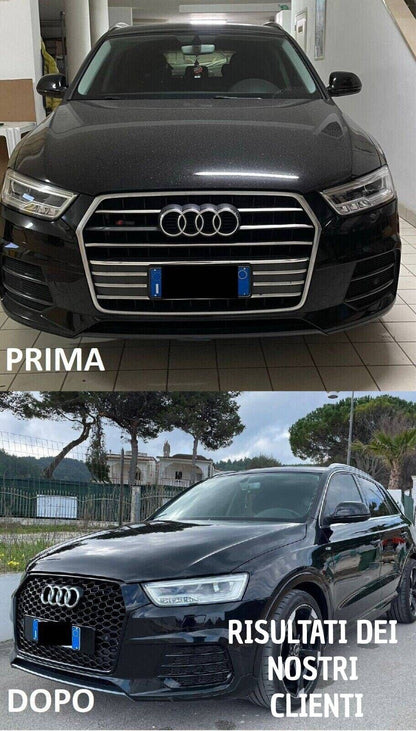 GRIGLIA ANTERIORE ADATA PER AUDI Q3 2016-2019 LOOK RSQ3 BORDO NERO NIDO D'APE