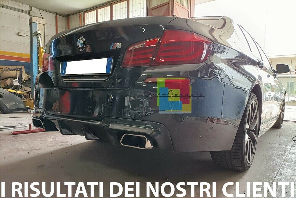 DIFFUSORE ADATTO PER BMW SERIE 5 F10 F11 LOOK M5 VORSTAINER NERO LUCIDO