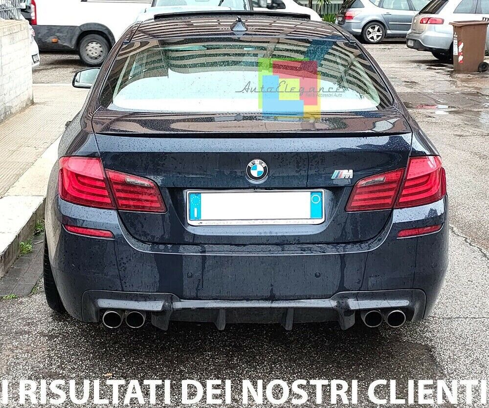DIFFUSORE ADATTO PER BMW SERIE 5 F10 F11 LOOK M5 VORSTAINER NERO LUCIDO